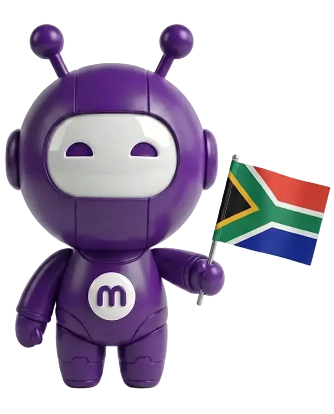 Maski with a South African flag