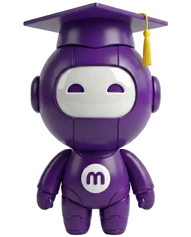 Maski wearing a mortarboard