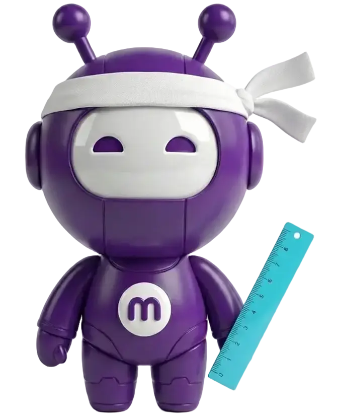 Maski wearing a headband and holding a ruler